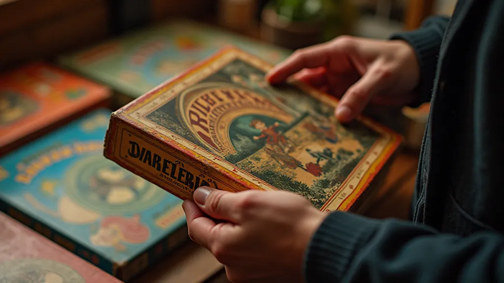 Collector examining a vintage game box