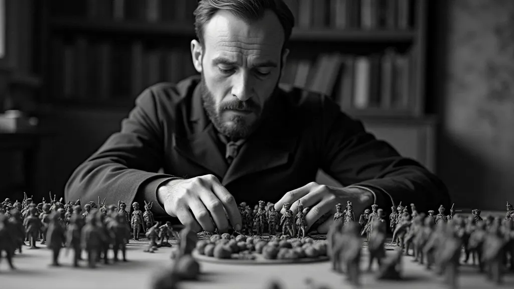 Prussian officer playing Kriegsspiel