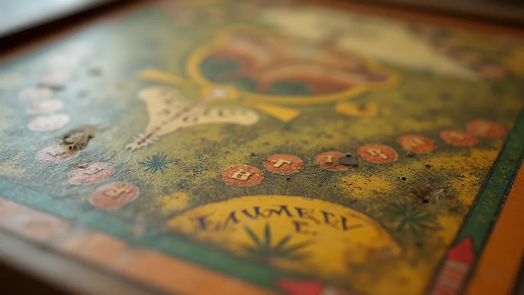 Close-up of a vintage game board