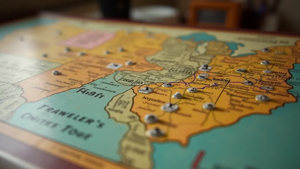 Vintage 'Traveller's Tour' game board