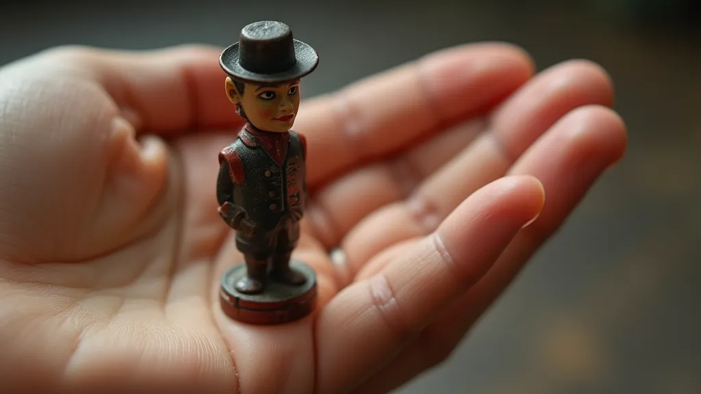 Vintage game piece in hand